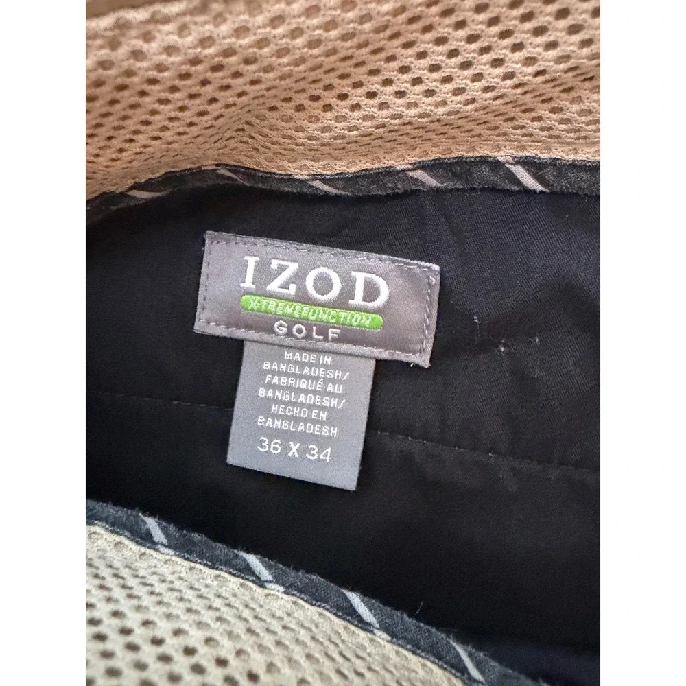 IZOD Golf X-Treme‎ Function Mens Khaki Tan Performance Pants 36x34 Flat Front
